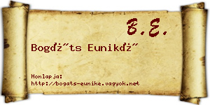 Bogáts Euniké névjegykártya